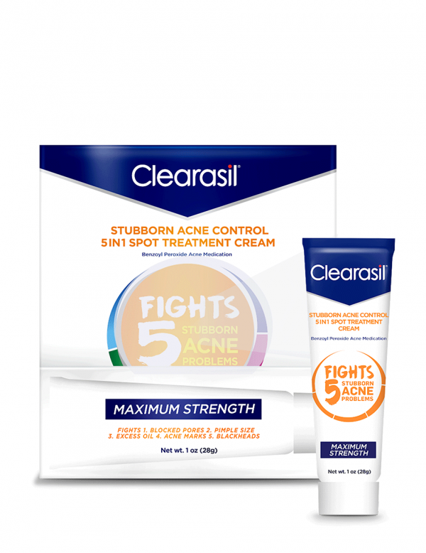 Clearasil Stubborn Acne Control 5in1 Spot Treatment Cream, 1oz