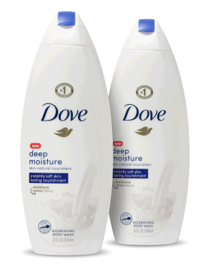 Dove Deep Moisture Skin-Natural Nourishing Body Wash, 22oz